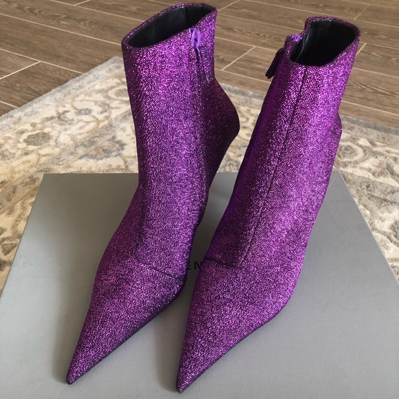 Authentic Balenciaga Perfect Holiday Purple Sparkly Boots - Picture 5 of 12